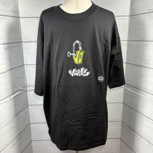 Vans Off The Wall Men's T Shirt Tee Short Sleeve SS Loose Fit Black Size Medium